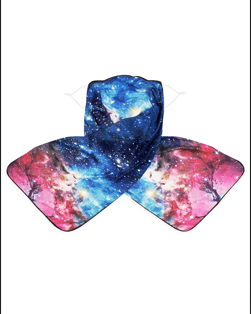 

Starry Sky / Somking / Tie Dye Print Breathable Scarf Face Mask, Pink