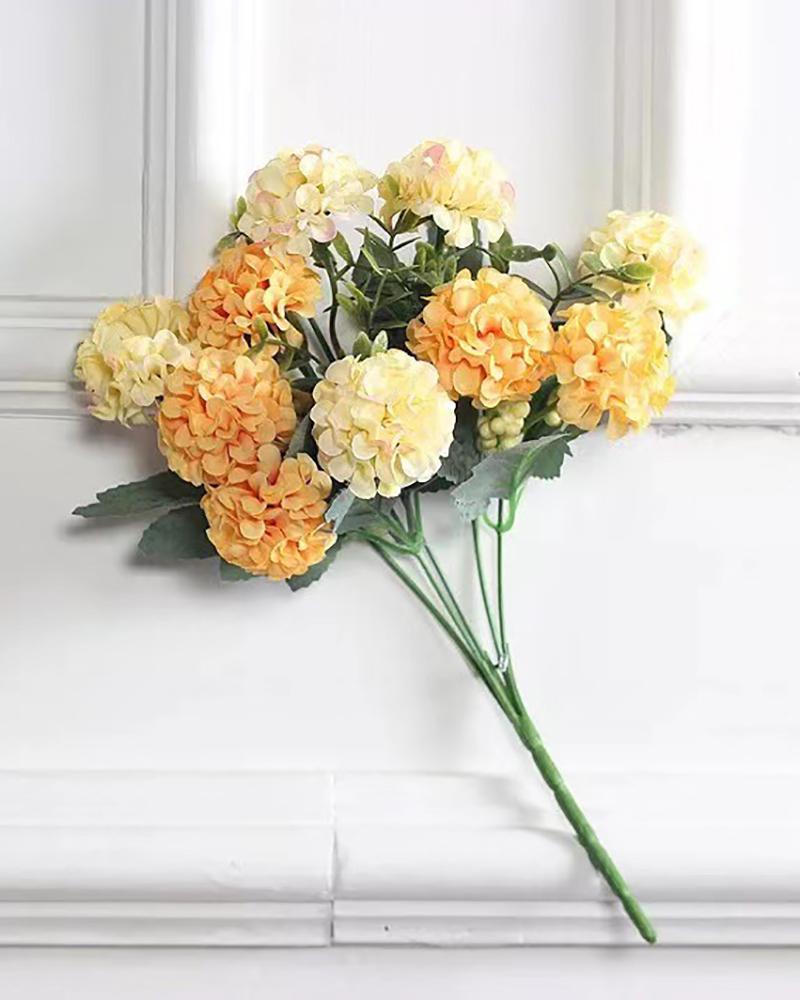 

Hydrangea Silk Flowers Heads Pack of 10 Full Hydrangea Flowers Artificial with Stems for Wedding Home Party Shop Baby Shower Decoration, Yellow