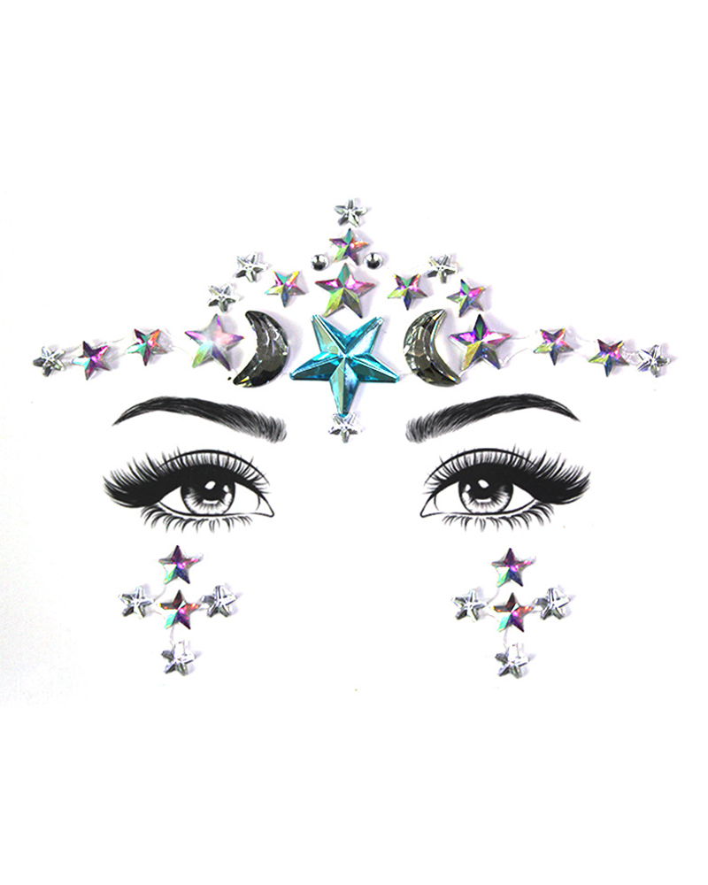 

Face Gems Tattoo Stickers Acrylic Crystal Glitter Stickers, Style4