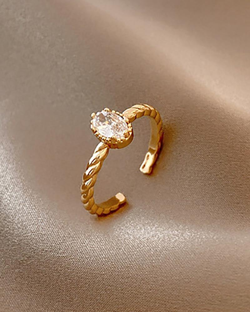 

Rhinestone / Heart / Butterfly / Beaded Decor Adjustable Ring, Style7