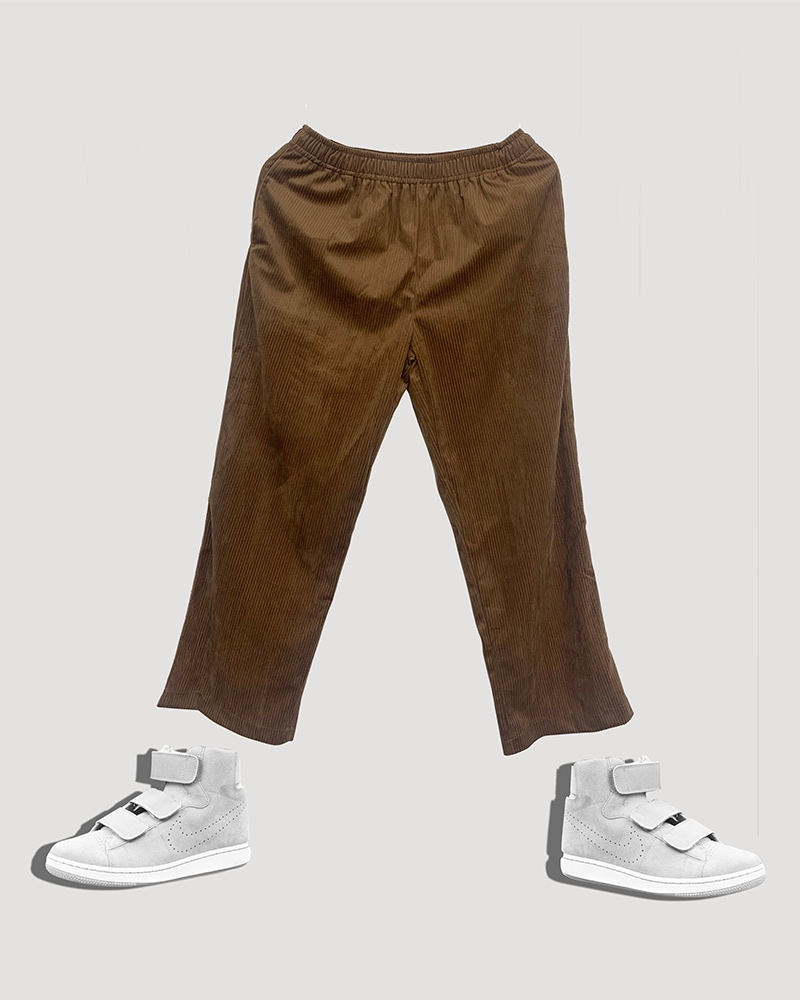 

Solid Pleated Loose Casual Pants, Khaki