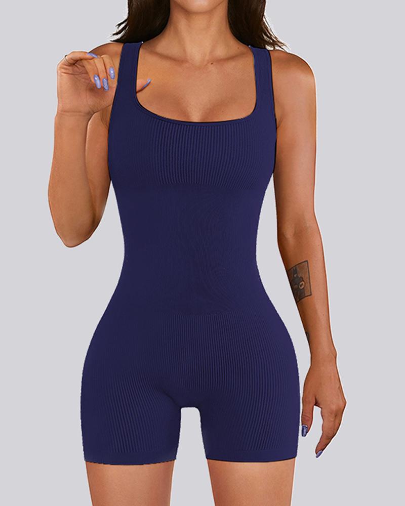 

Sleeveless Skinny Shapewear With Detachable Bra Pads, Purplish blue