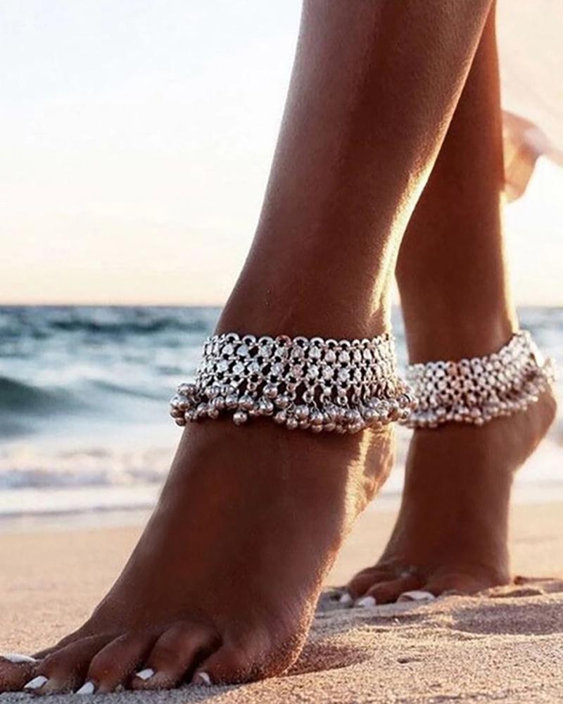 

1PCS Bell Tassel Charm Anklet, Silver