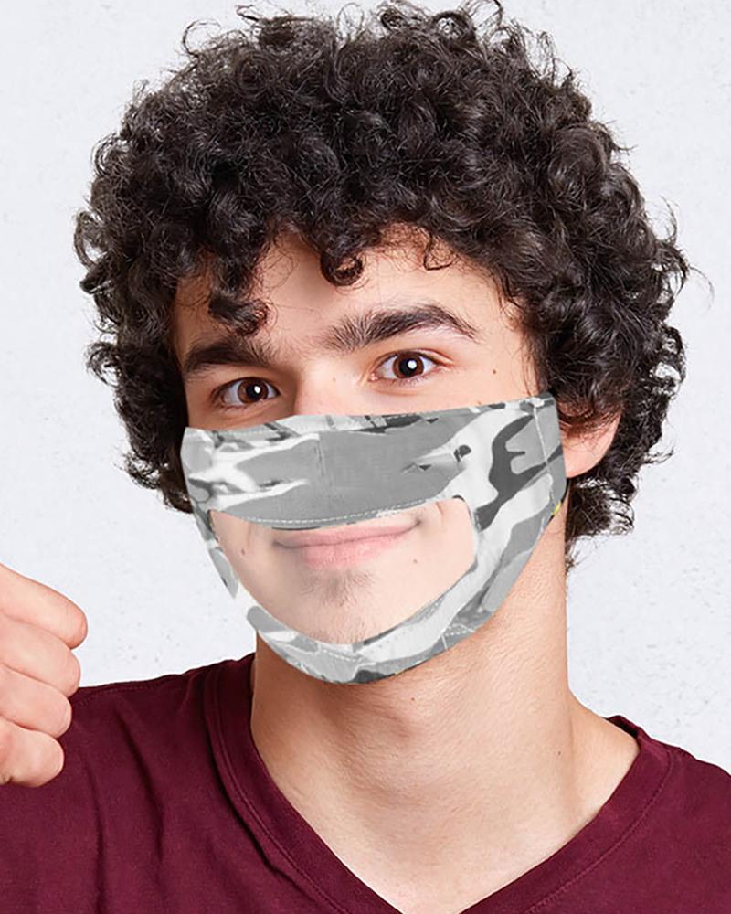 

Breathable Face Mask With Clear Window Visible Expression Lip Reading, Gray