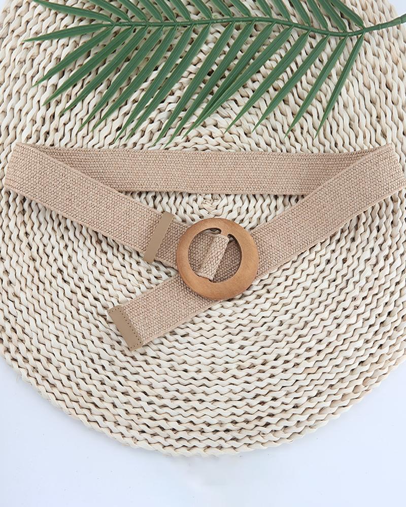 

Clan Straw Woven Elastic Stretch Waist Belt, Style4
