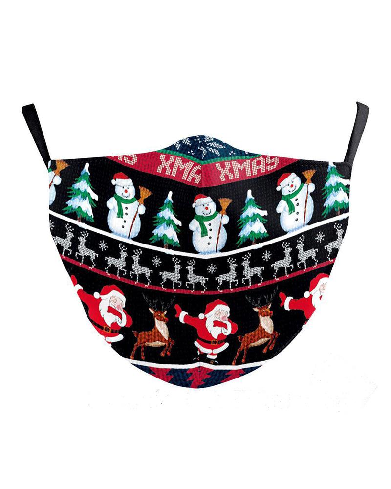 

Christmas Print Breathable Filter Face Mask, Style8