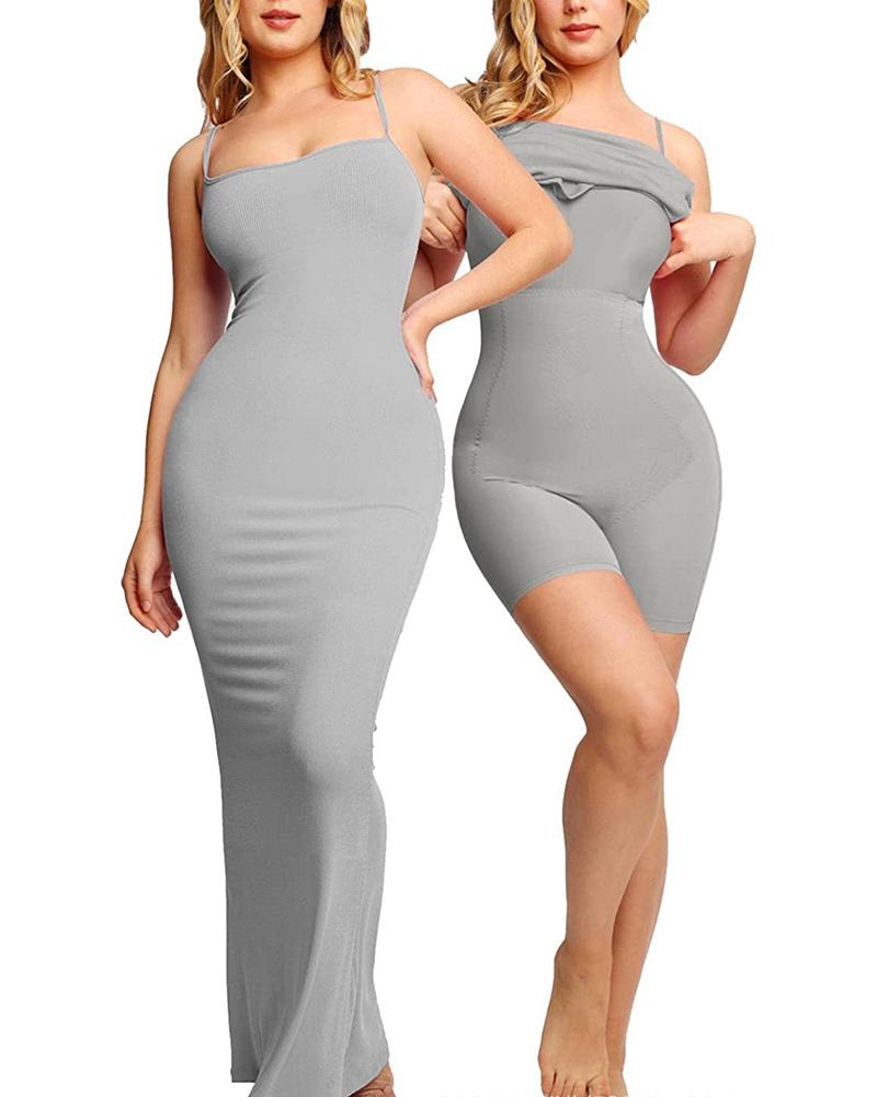 

Tummy Control Butt Lifting 2-In-1 Shapewear Dress, Gray