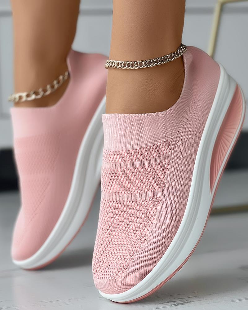 

Slip-on Breathable Knit Sneakers, Pink