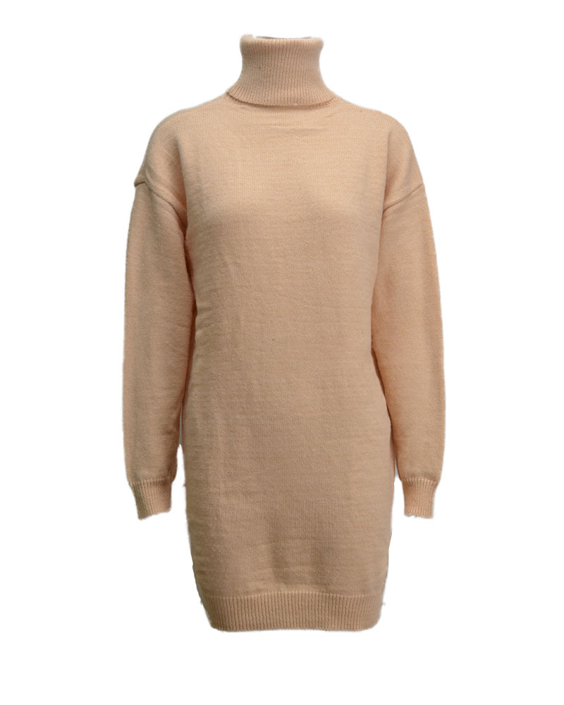 

Long Sleeve Turtleneck Sweater Dress, Khaki