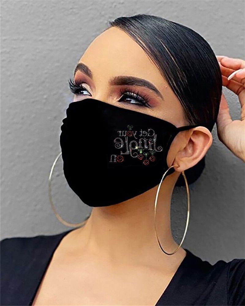 

Christmas Pattern Studded Filter Breathable Face Mask, Style1