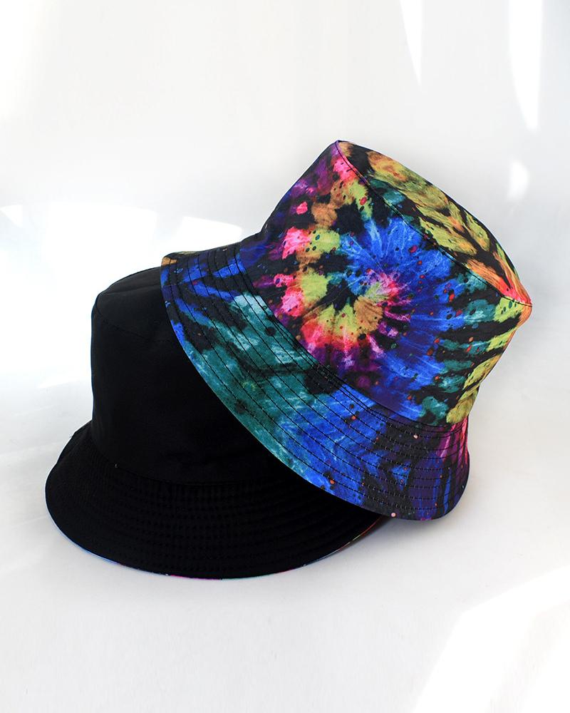 

Tie Dye Print Bucket Hat, Blue