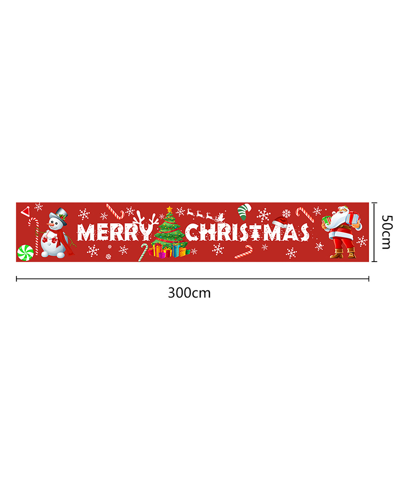 

1pc Merry Christmas Snowman Graphic Banner Outside Yard Garden Decoration, Style5