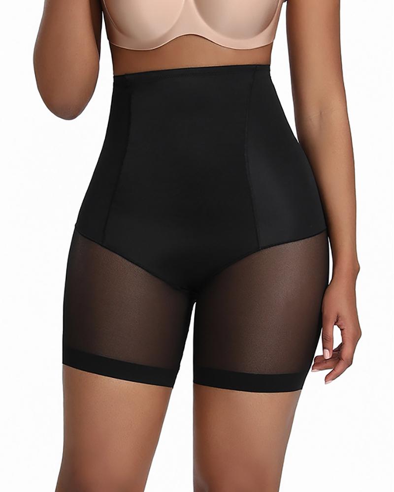 

Plus Size Flat Angle Buttock Lifting Slim Waist Body Shaping Shorts, Black