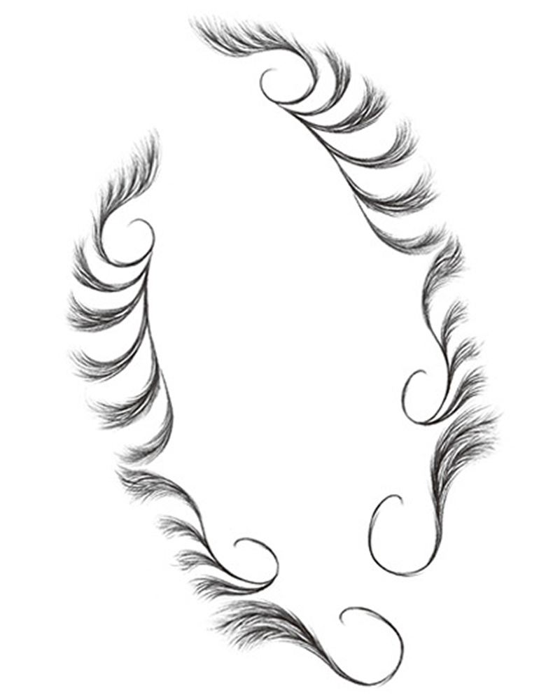 

Fake Edges Curly Baby Hair Tatto Stickers, Style6