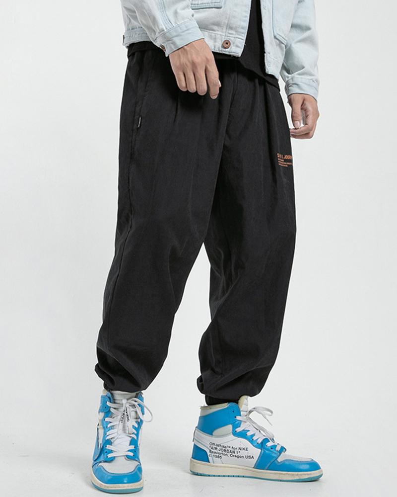 

Solid Loose Harem Pants, Black