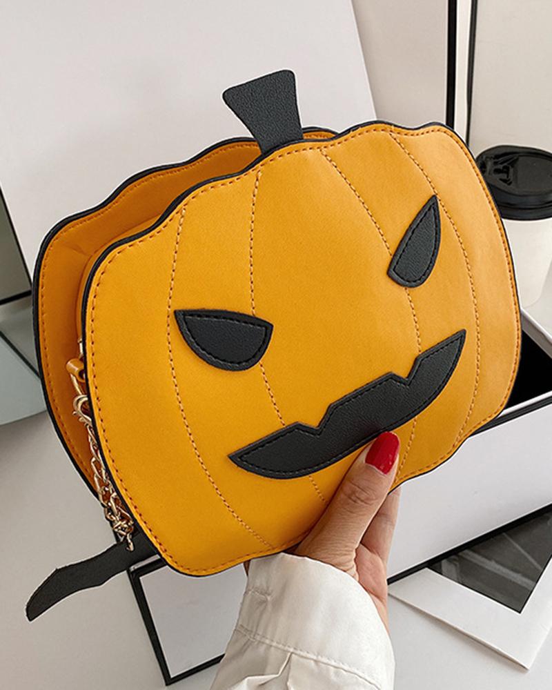 

Halloween Pumpkin Shaped Funny Shoulder Bag, Brown