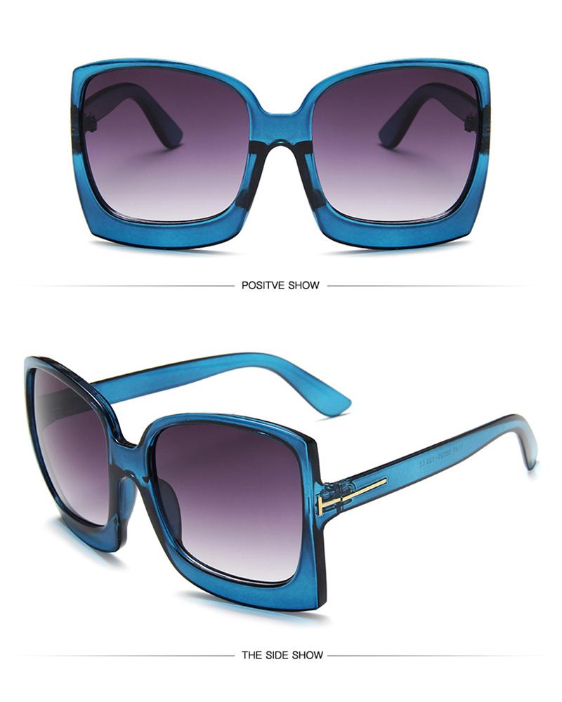 

1Pair Oversized Ombre Lens Frame Sunglasses, Blue