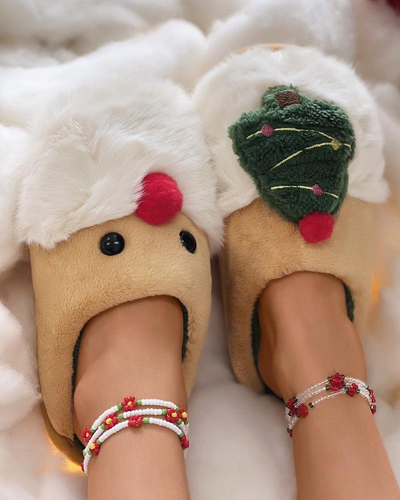 

Christmas Fuzzy Cartoon Animal Slippers, Yellow