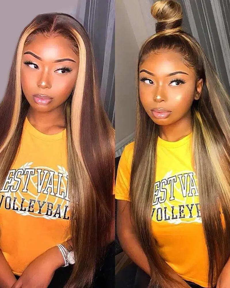 

Natural Ombre Long Straight Wig, Brown