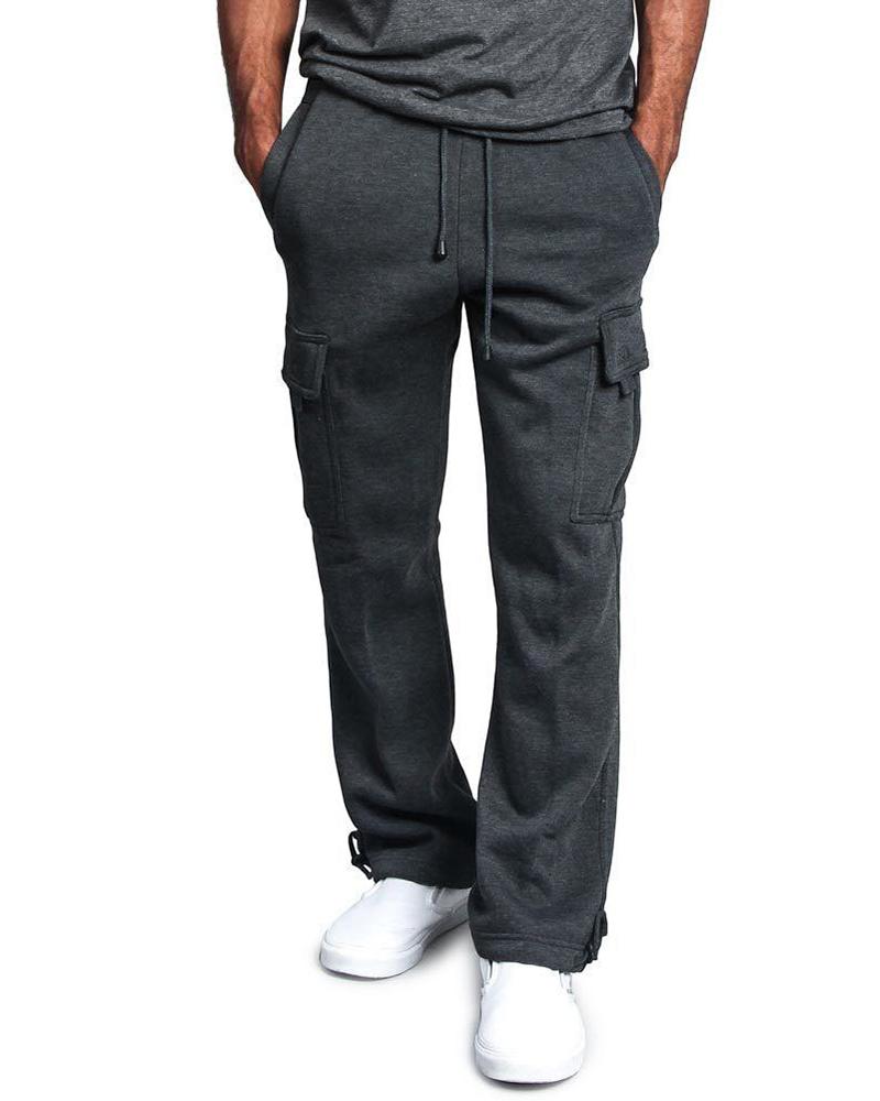 

Man Pocket Design Drawstring Cargo Pants, Style1
