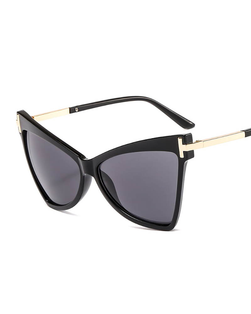 

1Pair Big Cat Eye Frame Vintage Sunglasses, Black