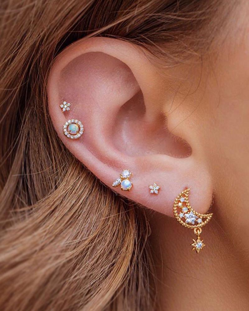 

1pcs Star Floral Shaped Ear Cuffs Earrings Set, Style4
