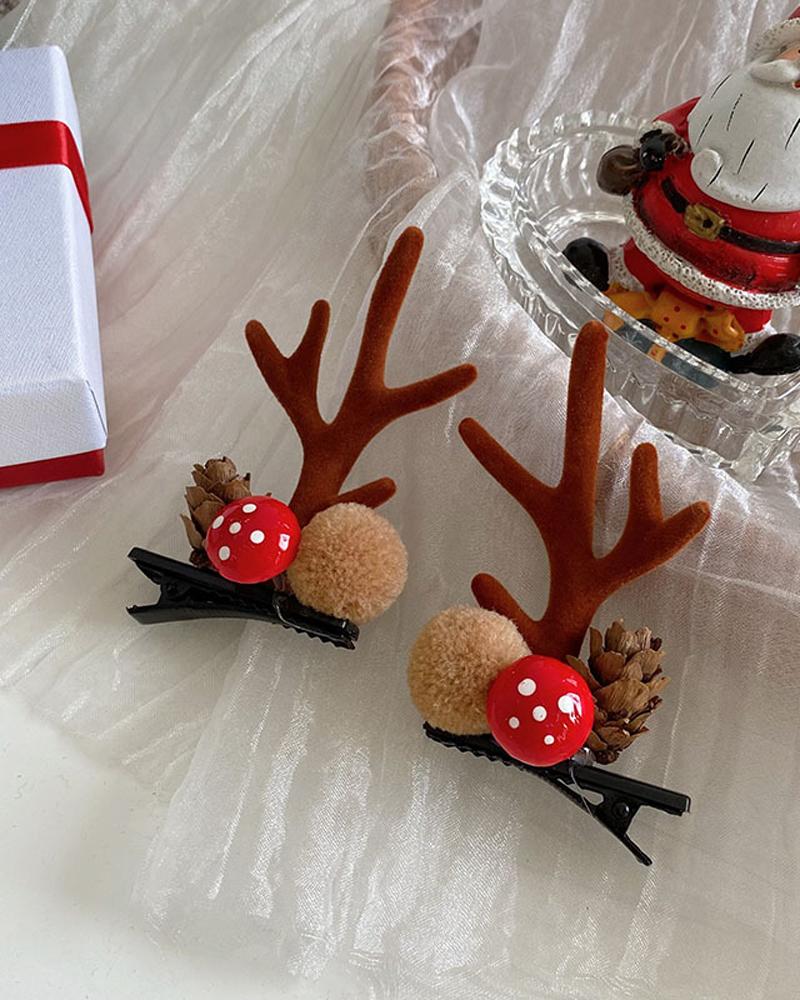 

1Pair Christmas Hair Clips Antlers Hairpins Hair Accessories Christmas Ornament Party Headpiece, Style3