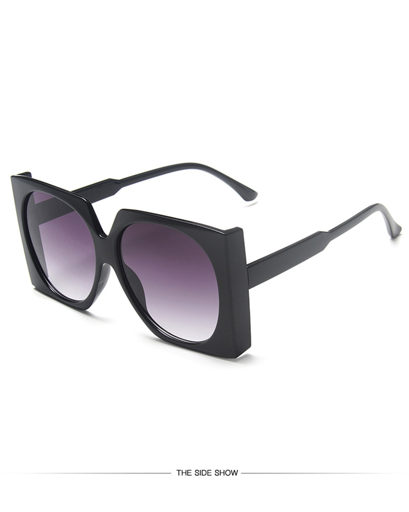 

1Pair Big Square Frame Vintage Sunglasses, Black