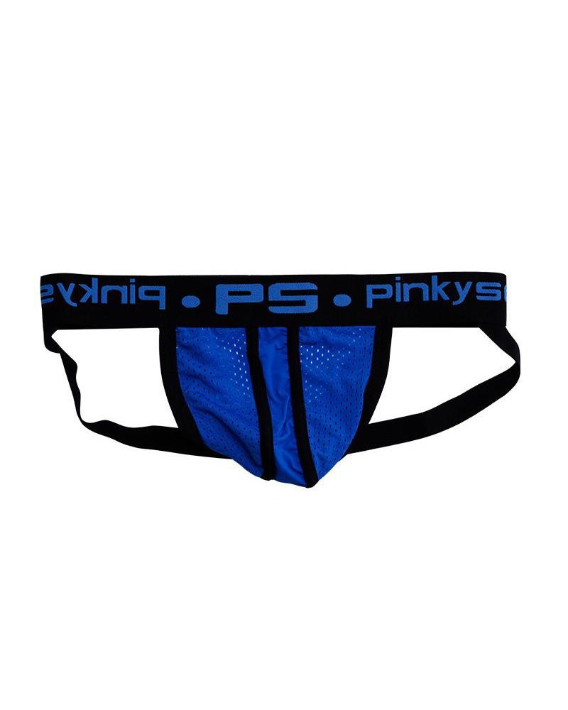 

Color Border Skinny G-String Underwear Shorts, Blue