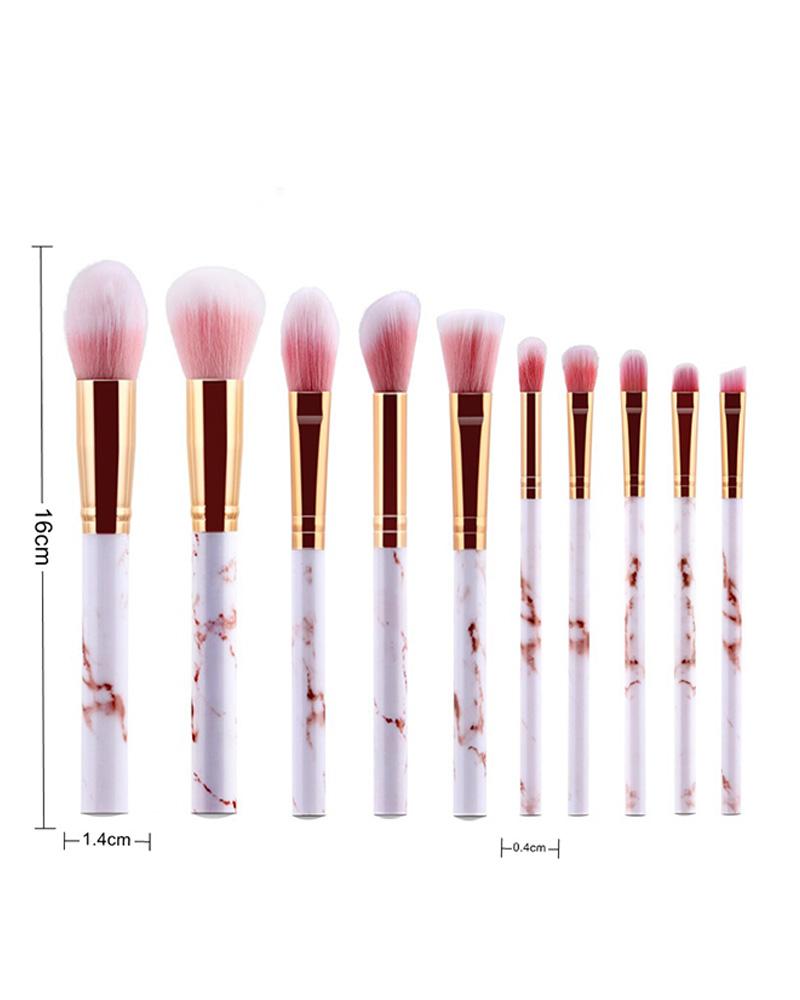 

Marble Handle Makeup Brush Set, Pink