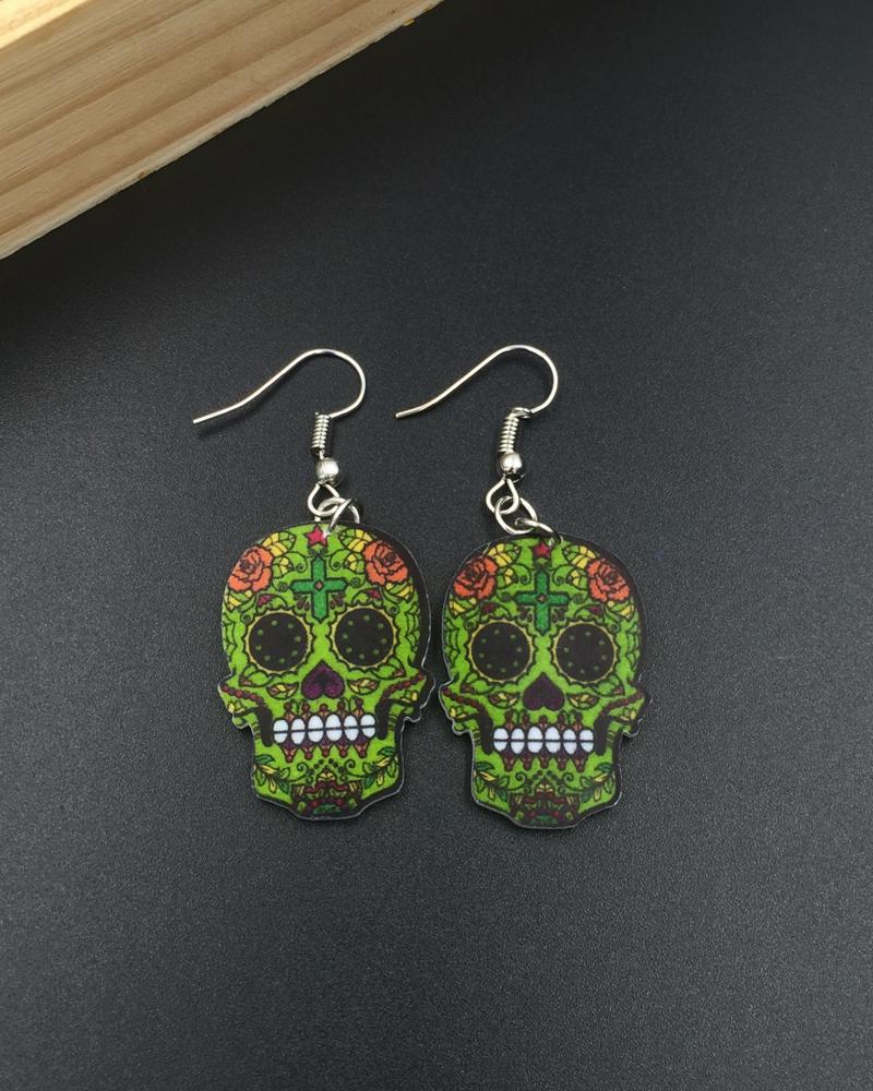 

1Pair Halloween Skull Shaped Drop Earrings, Style5