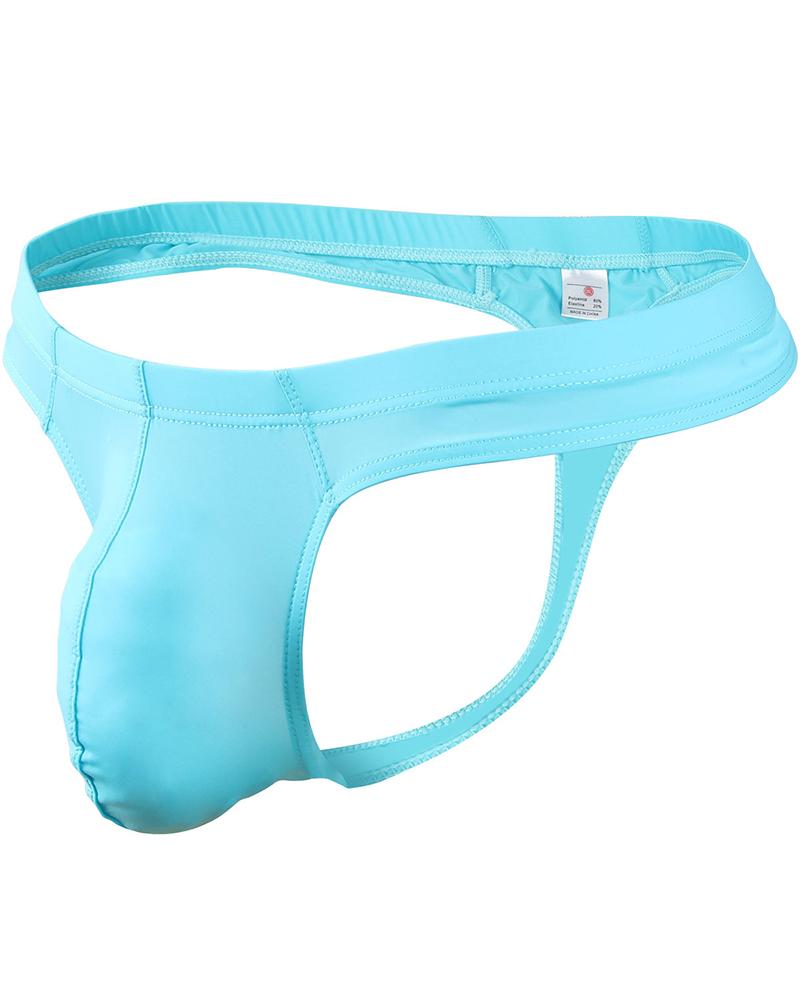 

Solid Slim Mesh Low Waist T-strings Panties Underwear, Blue