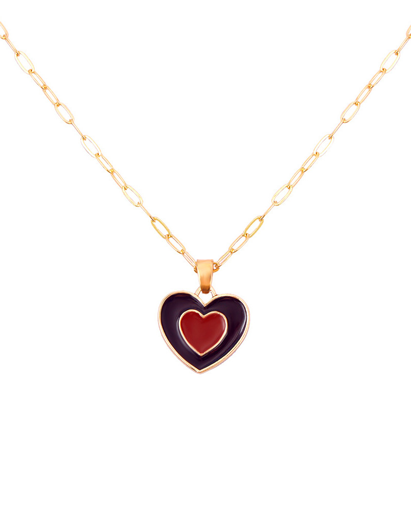 

1pcs Heart Pendant Chain Necklace, Purple