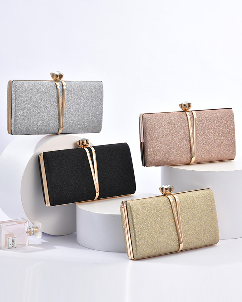 

Glitter Fashionable Evening Clutch Bag, Black