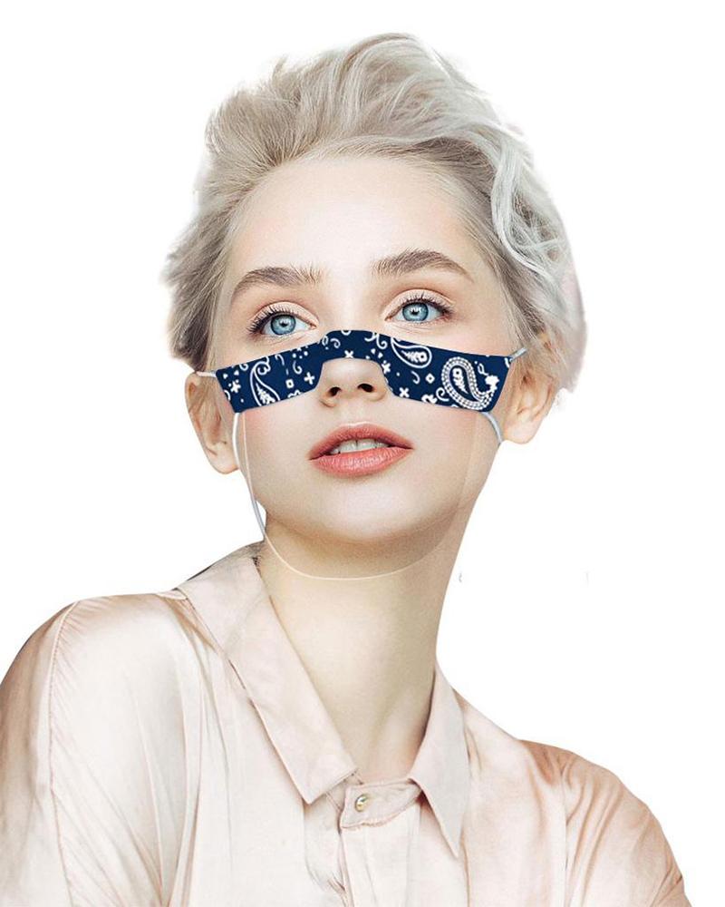 

Protective Visible Print Anti-fog Face Mask, Blue