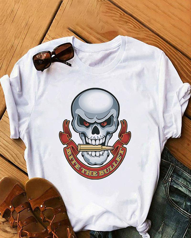 

Lip Letter Graphic Print Short Sleeve T-shirt, Style4