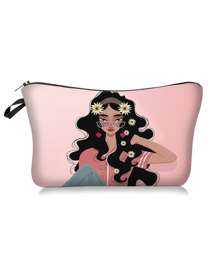 

Figure Print Makeup Bag Portable Cosmetic Beauty Travel Pouch Multifunctional Case Toiletry Organizer, Style4
