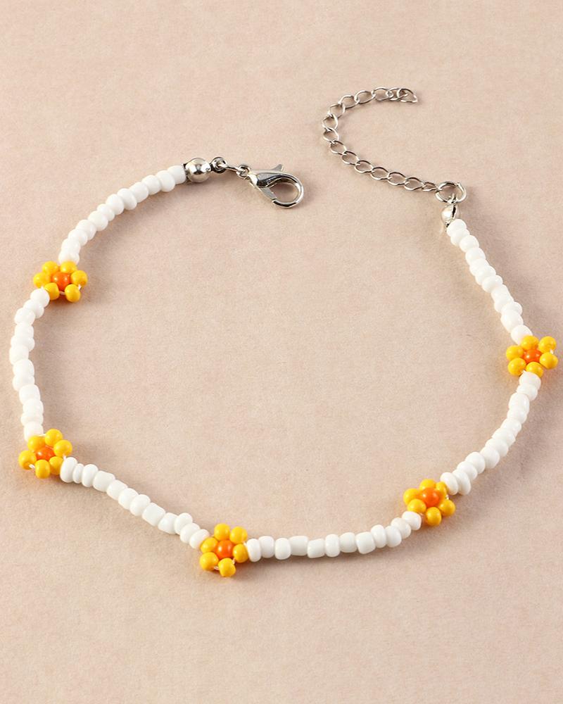 

Daisy Pattern Colorful Braided Clan Anklet, Style2