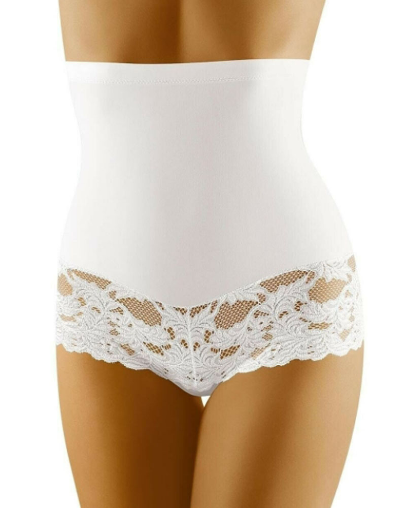 

Contrast Lace Body Shaping Postpartum Underwear Tummy Control Panty Waist Trainer Butt Lift Shapewear, White