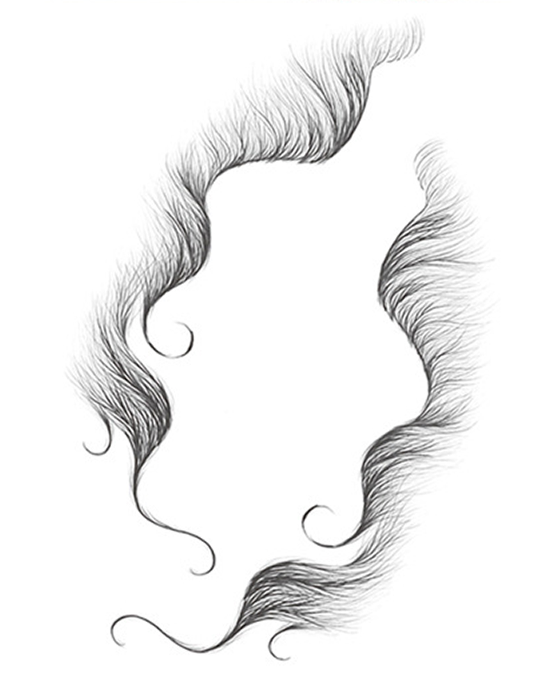 

Fake Edges Curly Hair Tatto Stickers, Style3