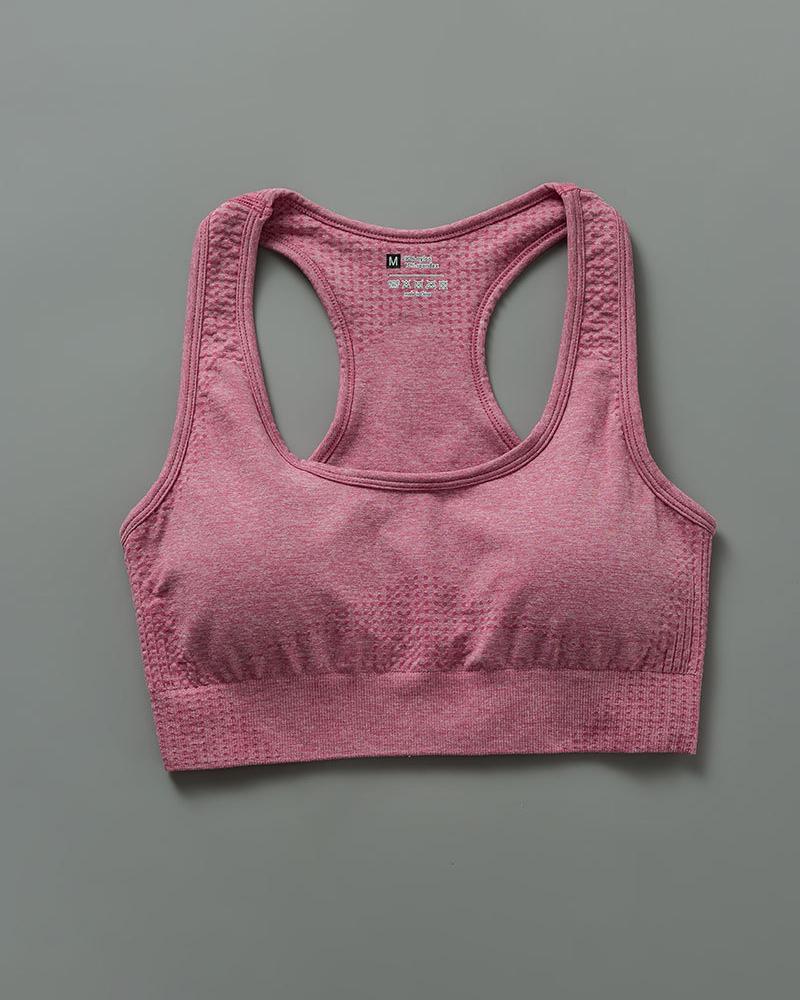 

Low Cut Plain Sleeveless Skinny Sporty Bras, Light pink