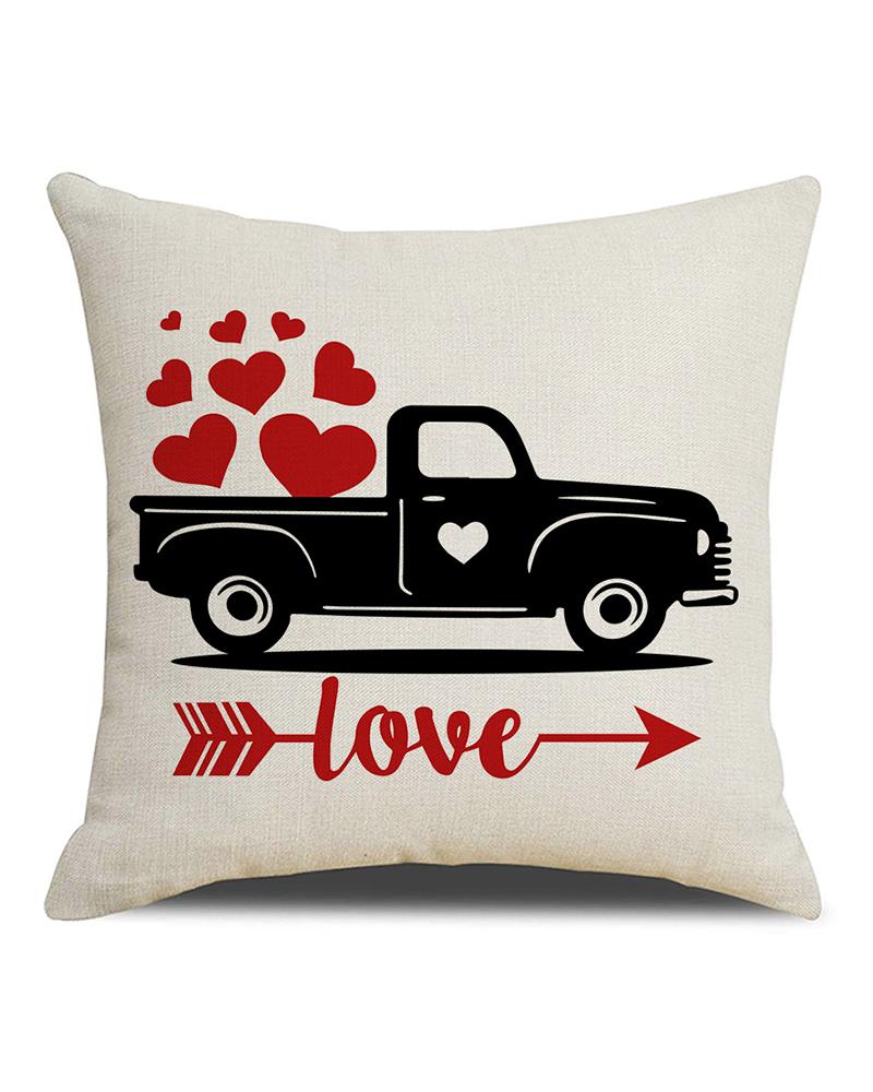 

Valentine's Day Pillow Cover 45×45cm Linen Cushion Case Pillowcase, Style4