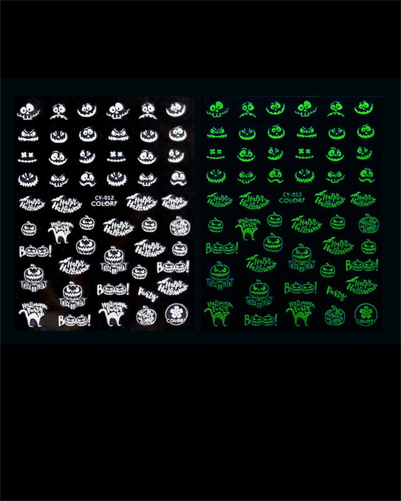 

1sheet Halloween Luminous Nail Art Sticker, Style3