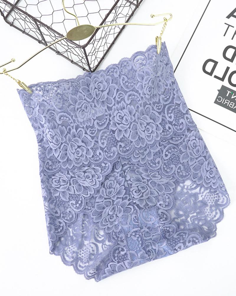 

Lace High Waist Skinny Panties, Blue