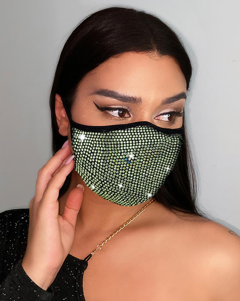

Studded Colorblock Breathable Face Mask, Green