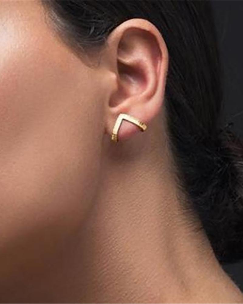 

1Pair Minimalism Abstract Pattern Earrings, Gold