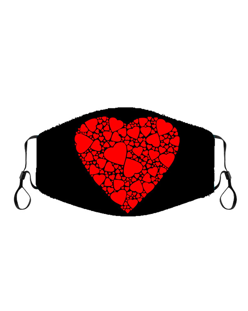 

Valentine's Day Lip Heart Print Breathable Face Mask, Style5