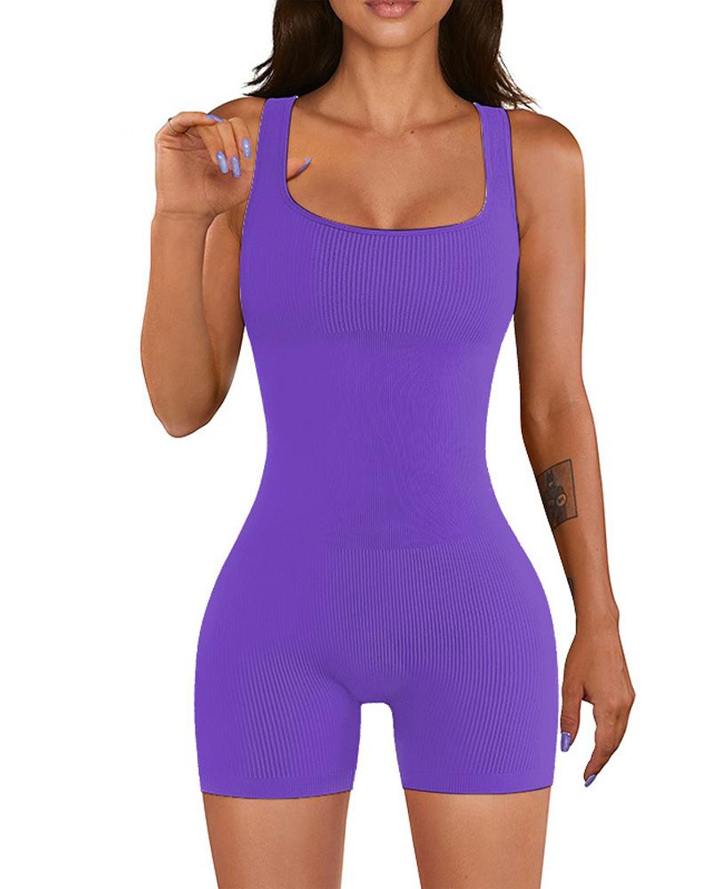 

Sleeveless Skinny Shapewear With Detachable Bra Pads, Purple