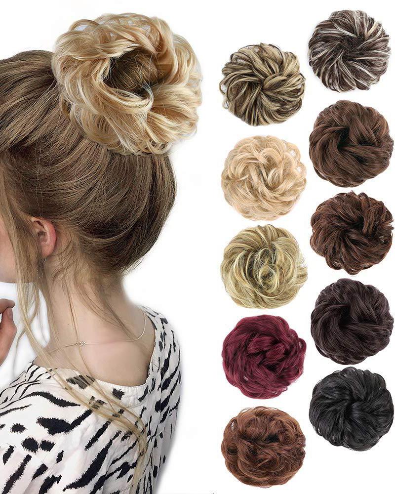 

1pcs Bun Hairpiece Scrunchies Extension Curly Wavy Synthetic Combs Clip, Style4