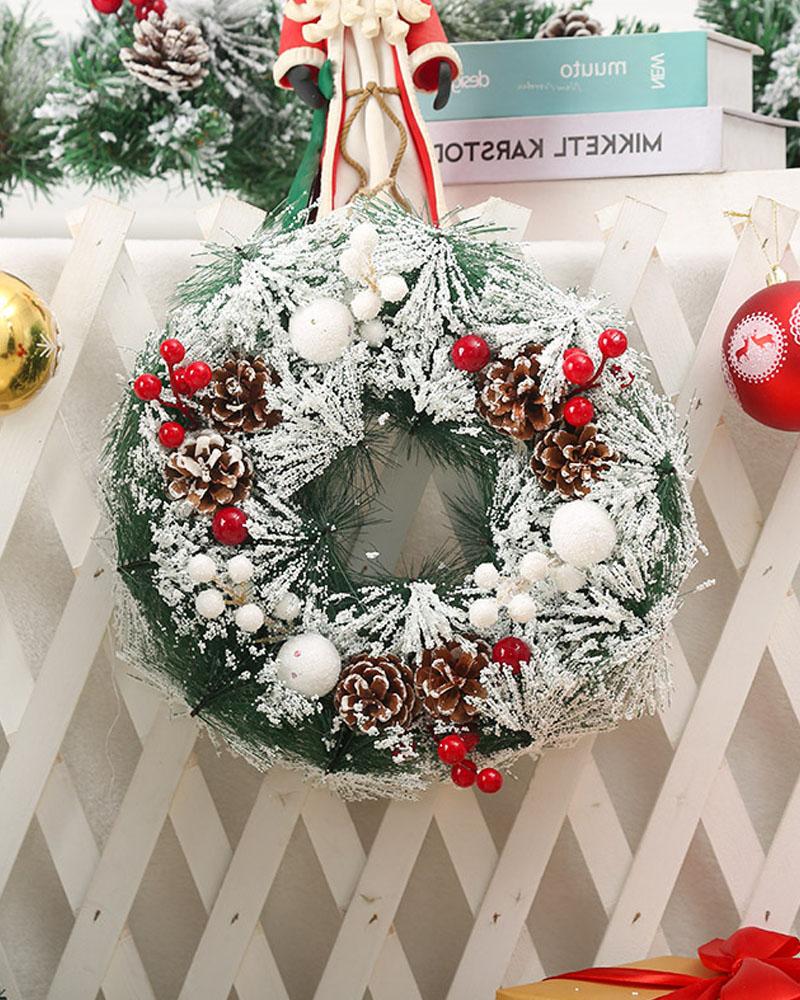 

Christmas Artificial Flower Wreath For Front Door Christmas Party Wall Window Decoration, Style1